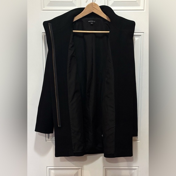 J.Crew Mercantile Black Full Zip Wool Blend City Coat in Size 4 - Picture 5 of 15